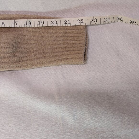 TILLEY 100% RWS Wool Sweater Size Medium Crop Peach Pastel - Picture 8 of 8